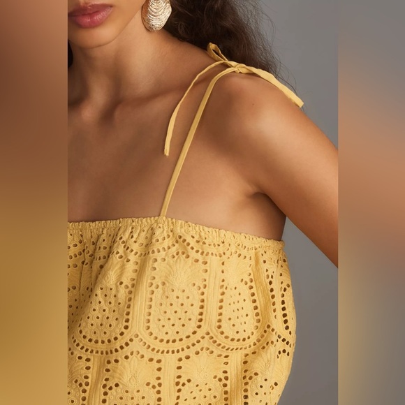 GREYLIN | Anthropologie Lucy Yellow Eyelet Tank - Picture 4 of 16